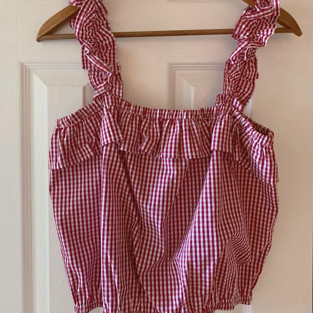 Brand-New Red Gingham Top